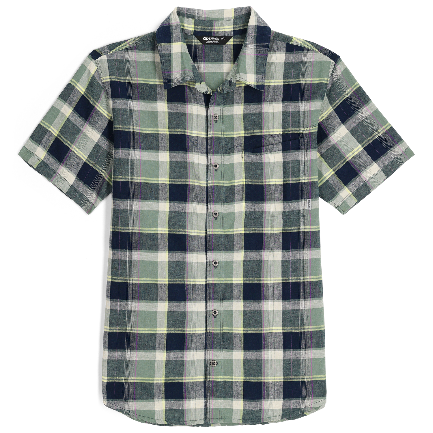 Chemise OR Weisse Carreaux Manches courtes Hommes - Plein Air Entrepôt