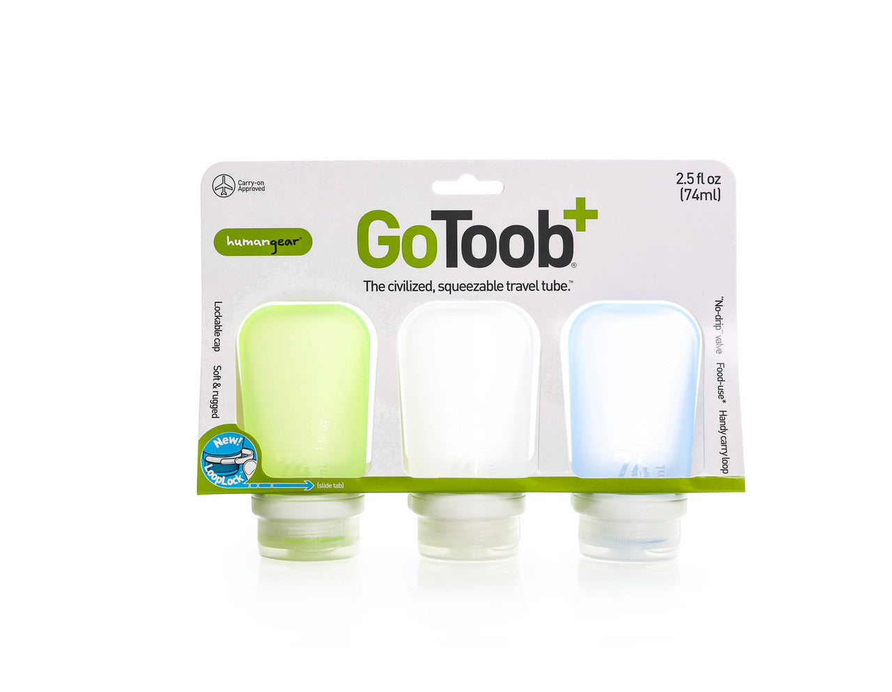 Tube de voyage HumanGear GoToob+ 3-Pack Medium - Plein air Entrepôt
