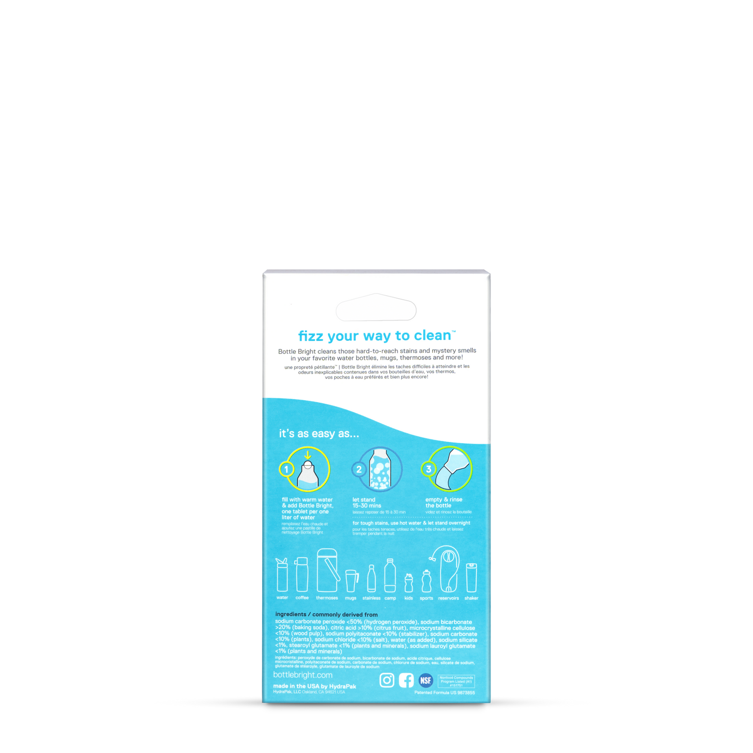 Comprimés nettoyants Hydrapak Bottle Bright - Plein Air Entrepôt