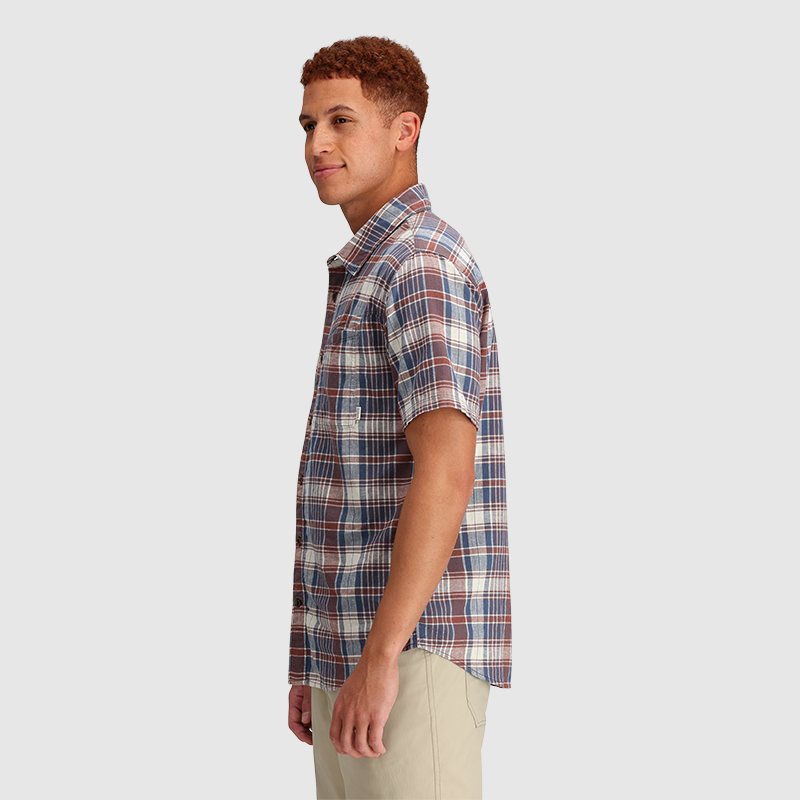 Chemise OR Weisse Carreaux Manches courtes Hommes - Plein Air Entrepôt
