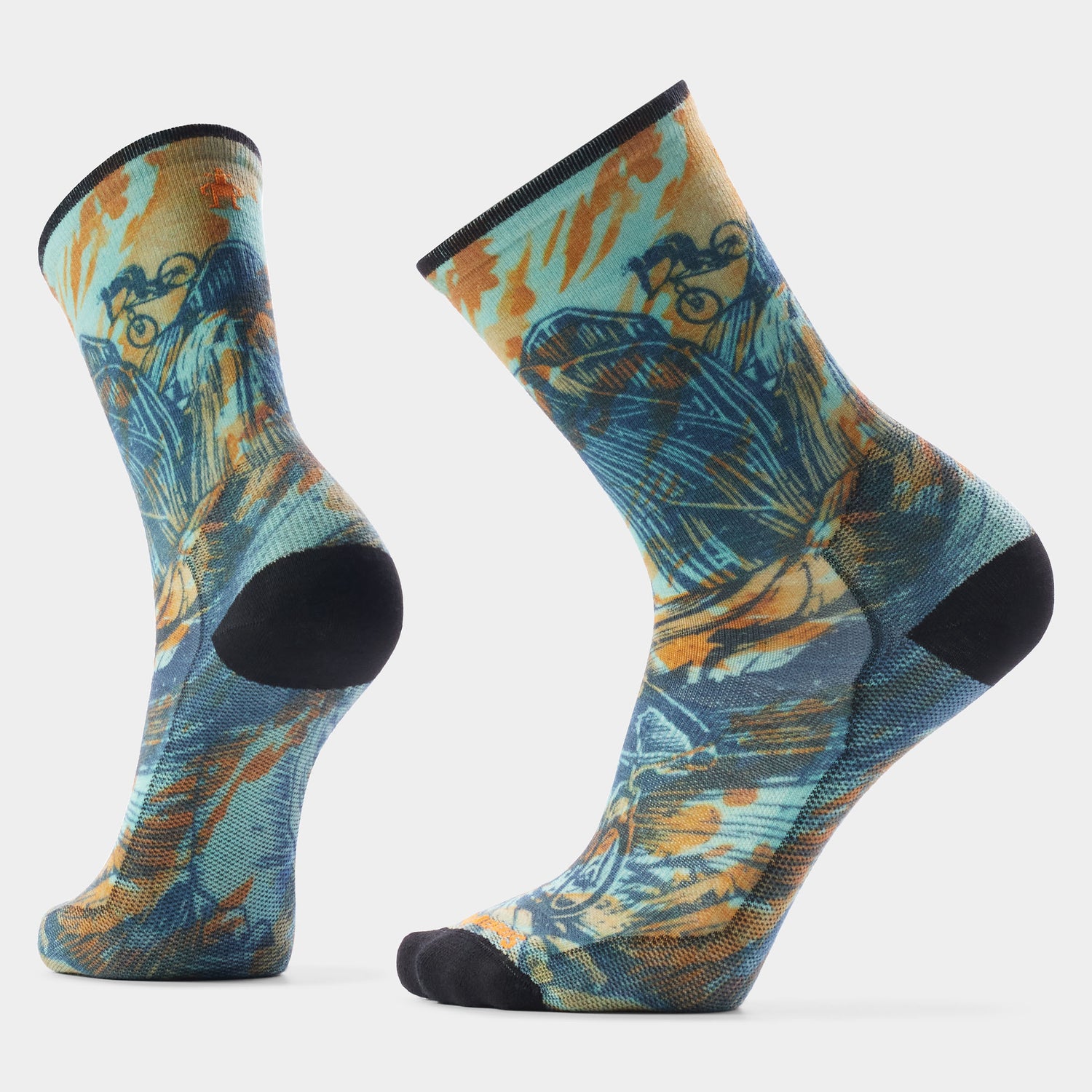 Bas de vélo Smartwool Zéro Coussin imprimée Rugged Ride Mi-haute Unisexe - Plein Air Entrepôt