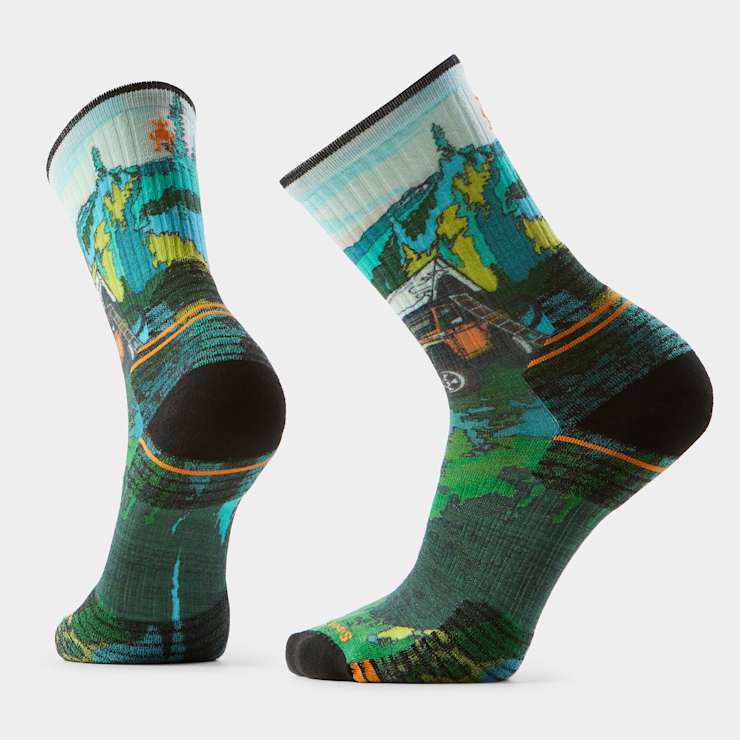 Bas Smartwool Hike Targeted Cushion Trail Trekker Print Crew Unisexe - Plein air Entrepôt