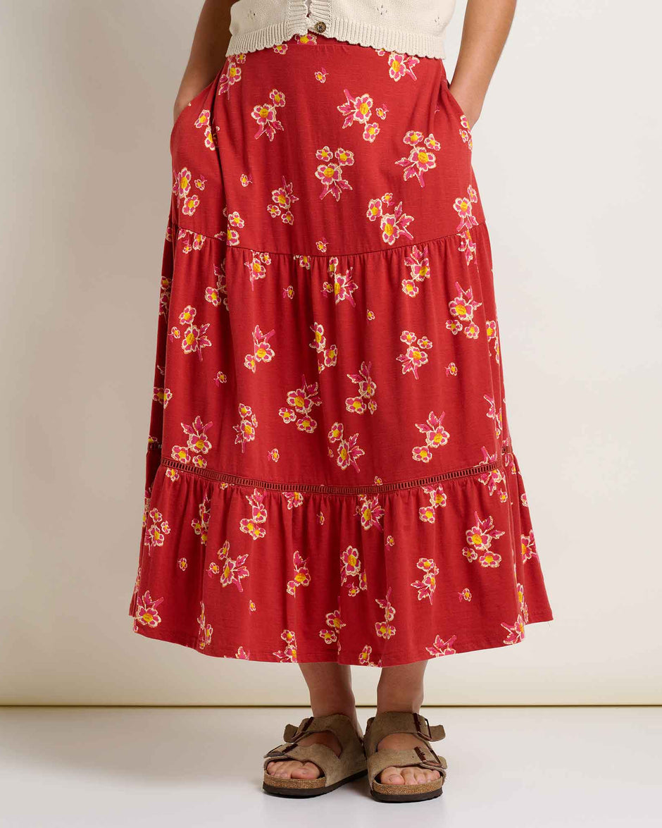 Toad & Co Mairgold Tiered Midi Skirt Women's