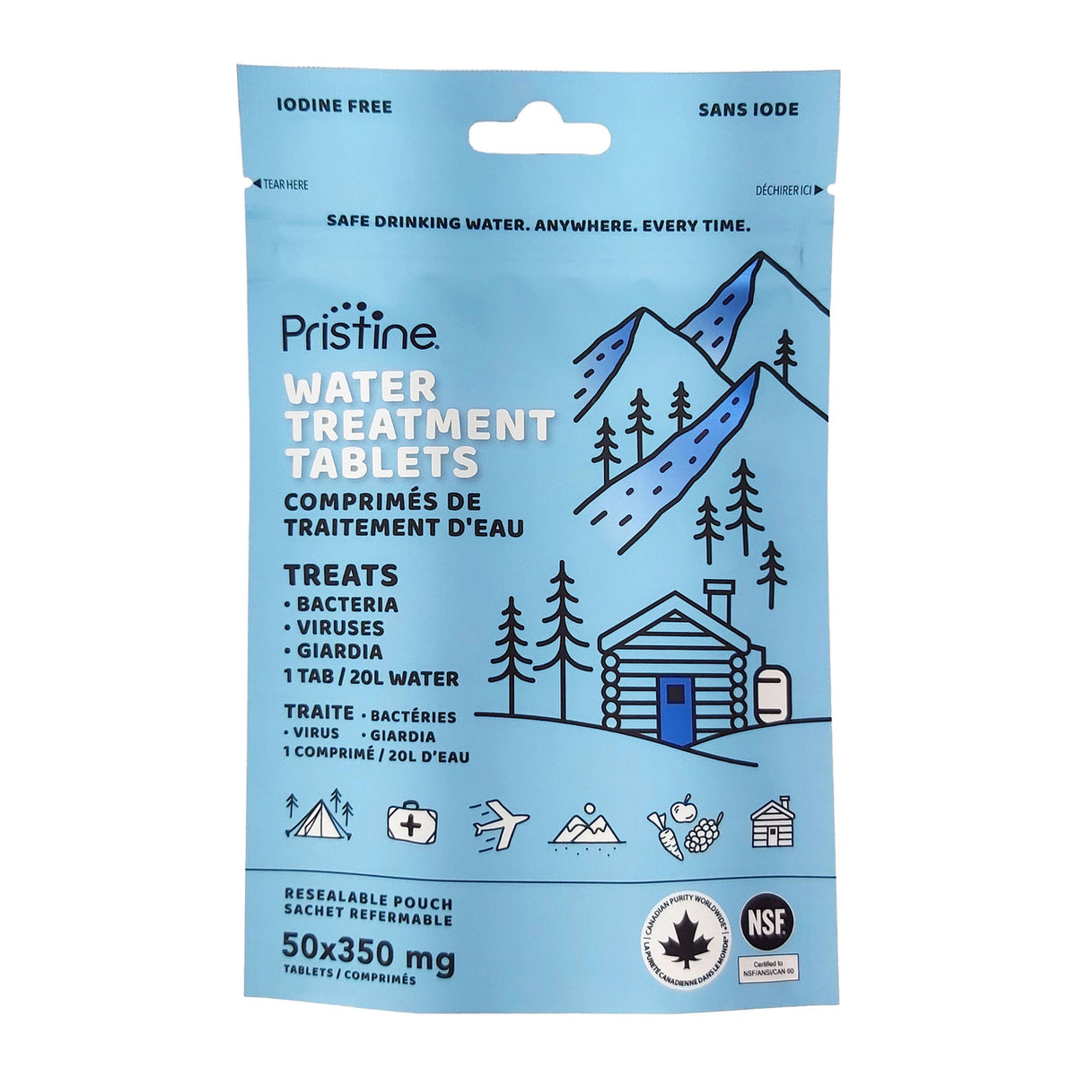 Pristine Water Purification Tablets 20 L