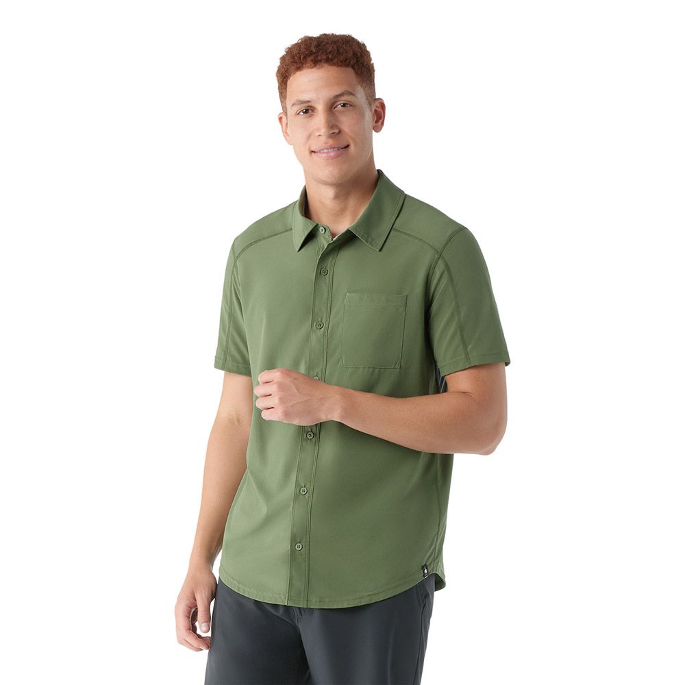 Smartwool Printed Manches Courtes Button Down Hommes - Plein air Entrepôt