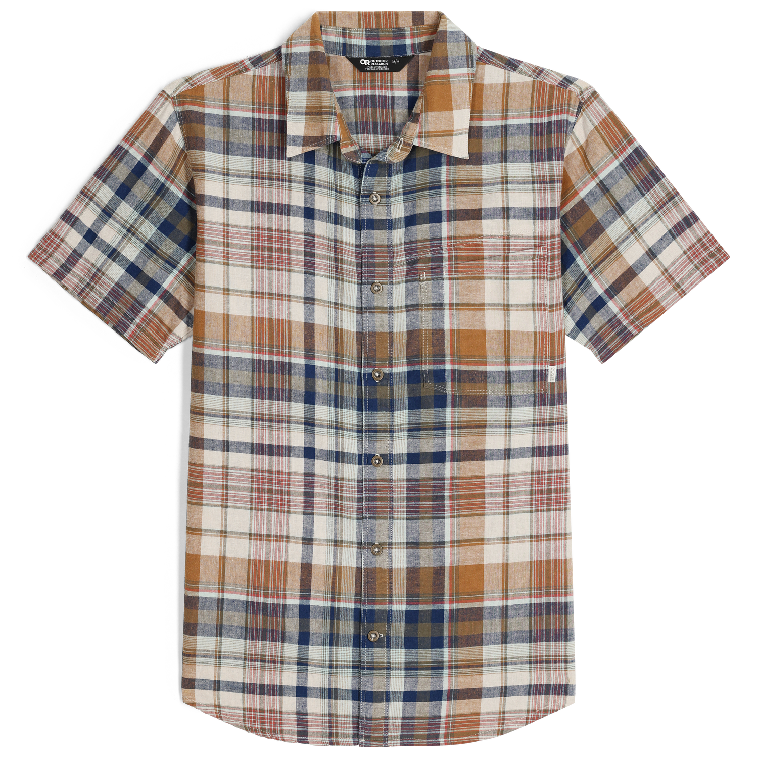 Chemise OR Weisse Carreaux Manches courtes Hommes - Plein Air Entrepôt