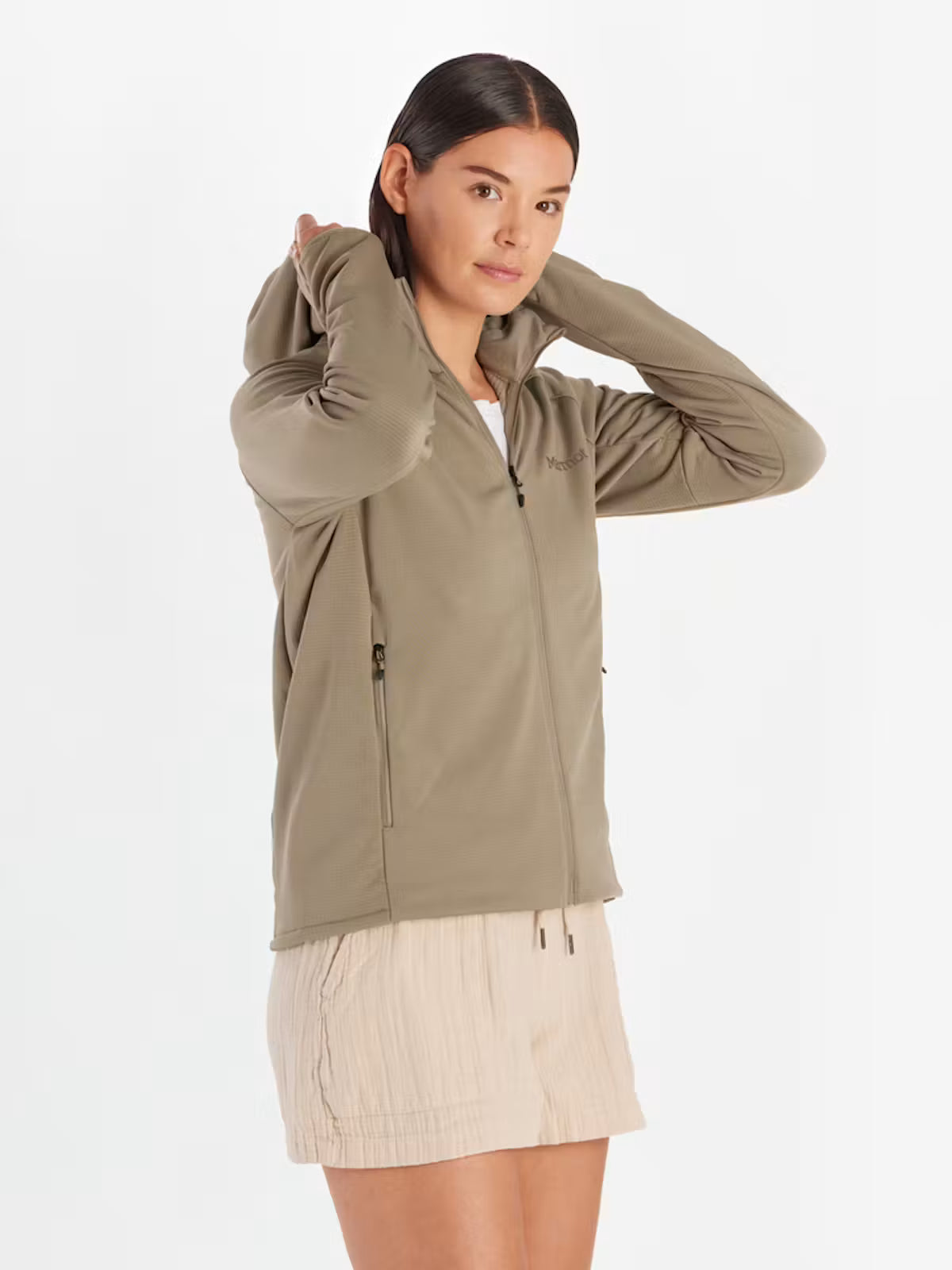 Marmot Fleece Hooded Jacket Leconte Full Zip Women