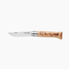 Opinel Couteau #08 Inox Bois Gravure Randonée - Plein Air Entrepôt