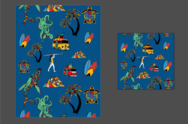 Lot de 2 Serviettes Tiki Microfibre Petites