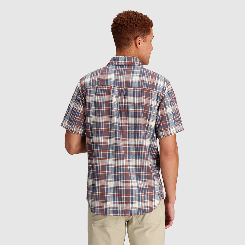 Chemise OR Weisse Carreaux Manches courtes Hommes - Plein Air Entrepôt