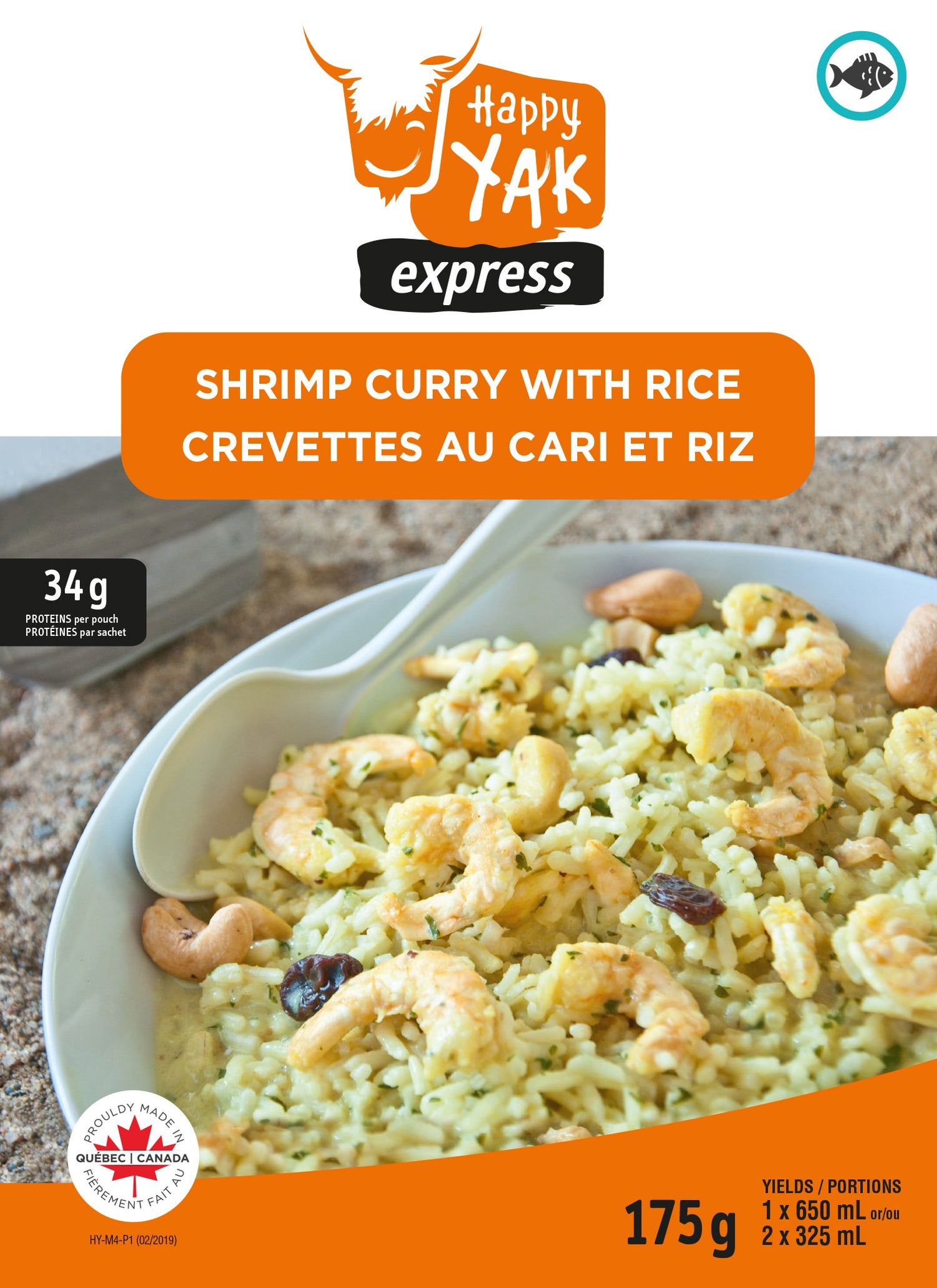 Happy Yak Crevettes au Cari et Riz-Plein Air Entrepôt